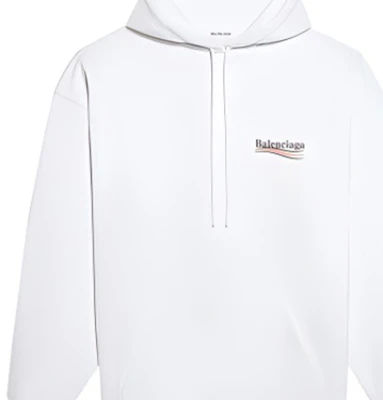 Balenciaga 政治宣傳標誌天鵝絨連帽衫 白色 常規版型 600583TIV539040 Sizing Balenciaga 政治宣傳標誌天鵝絨連帽衫 白色 常規版型 600583TIV539040