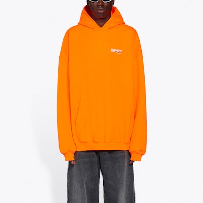 Balenciaga Political Campaign Medium Fit Hoodie 'Fluorescent Orange' Lookbook Balenciaga Political Campaign Medium Fit Hoodie 'Fluorescent Orange'