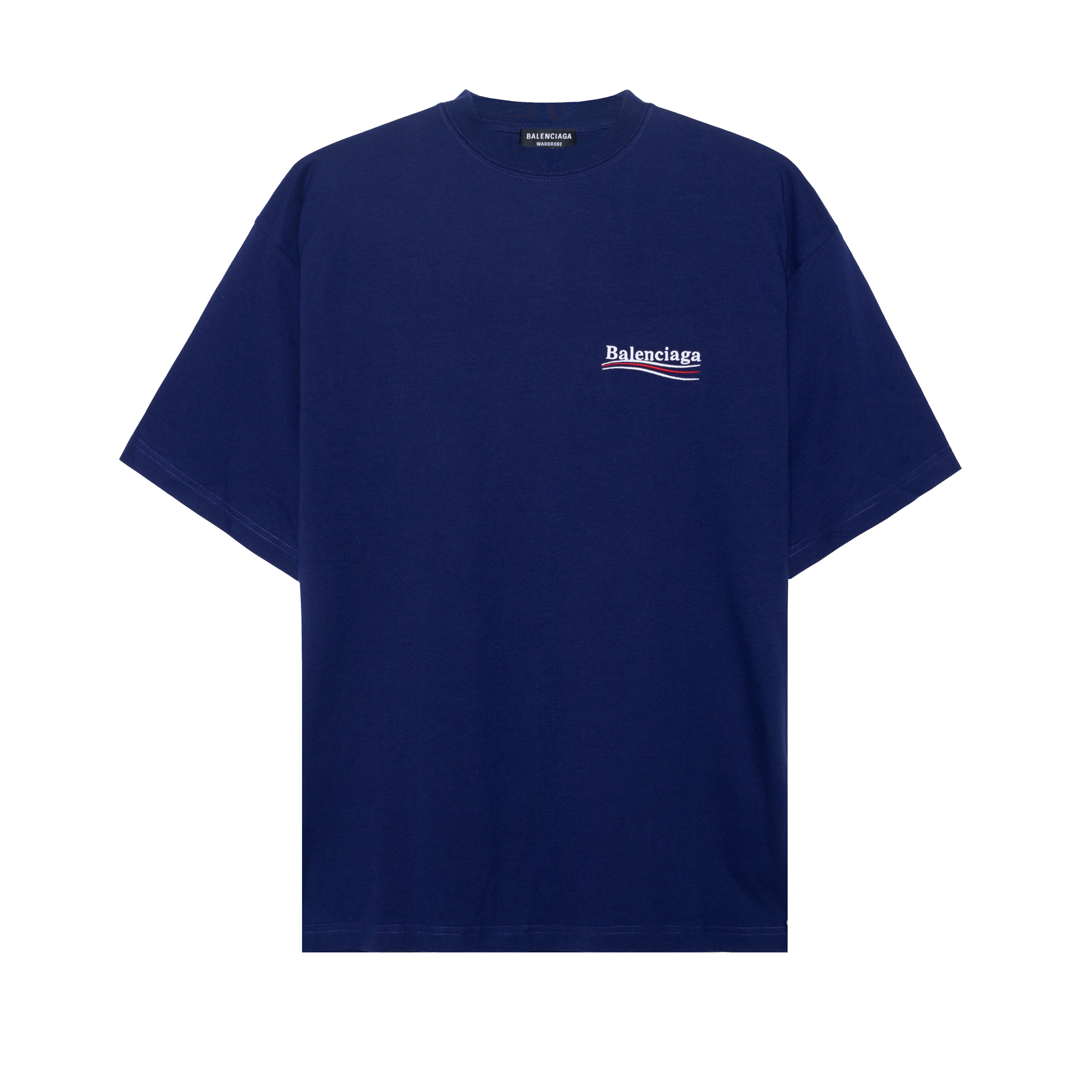 Balenciaga Political Campaign Oversized Tee Dark Blue 641675TIV521195