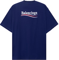 バレンシアガ ポリティカルキャンペーン オーバーサイズTシャツ ダークブルー 641675TIV521195 Lookbook バレンシアガ ポリティカルキャンペーン オーバーサイズTシャツ ダークブルー 641675TIV521195