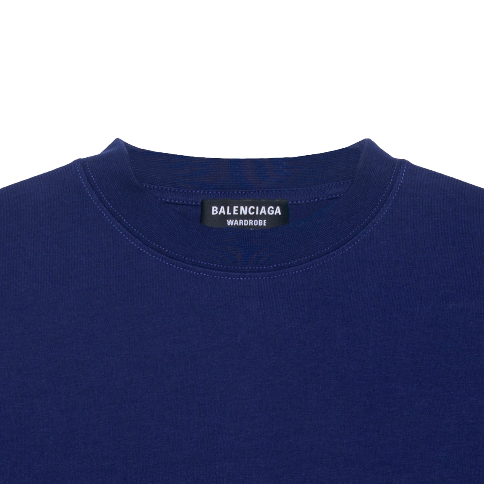 Sizing Balenciaga Camiseta Oversized Campaña Política Azul Oscuro 641675TIV521195