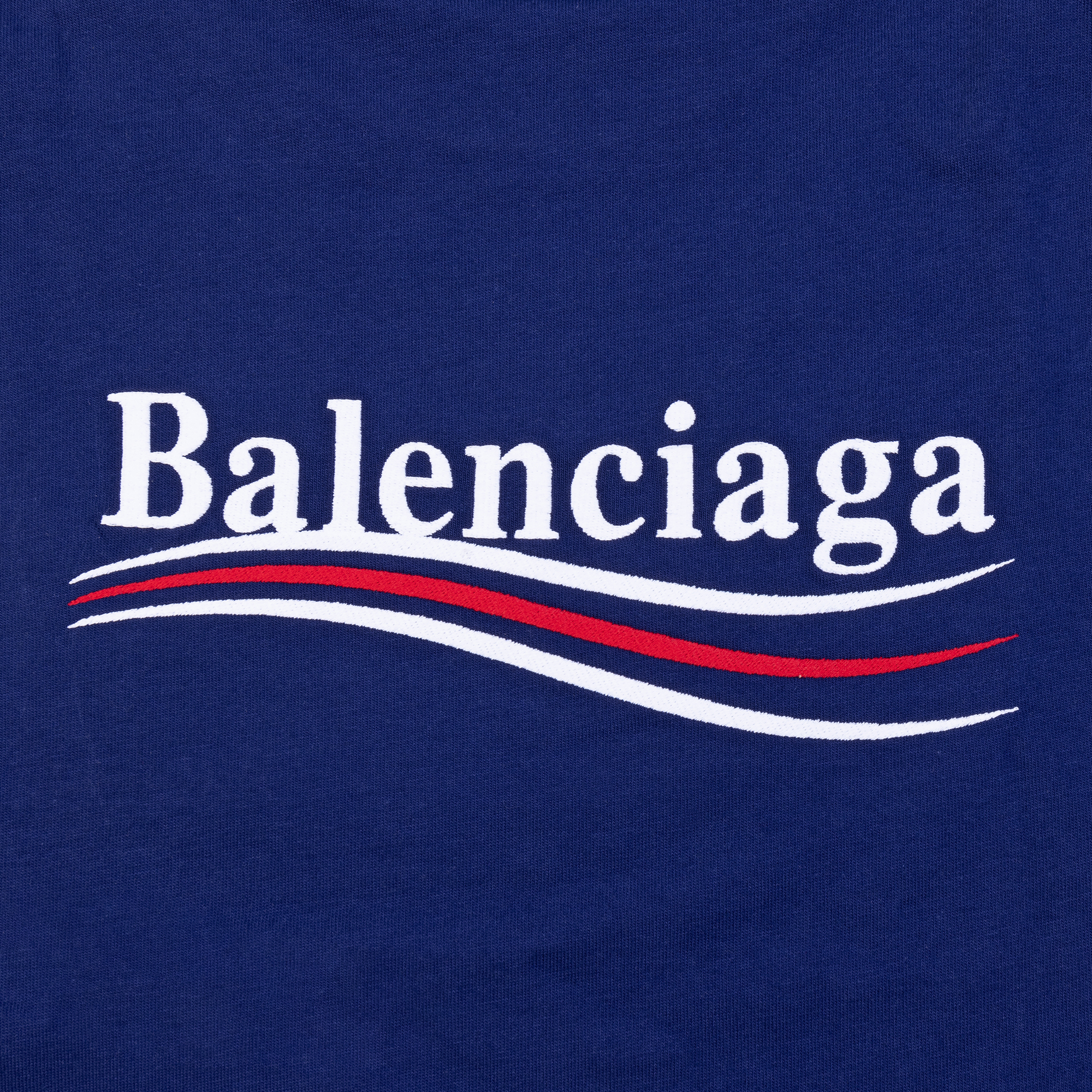Cheap Balenciaga Camiseta Oversized Campaña Política Azul Oscuro 641675TIV521195