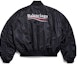 Lookbook Balenciaga Jaket Longgar Unisex Logo Cetak Hitam Varsity Political Campaign FW23. 763434TNO271000