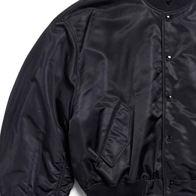 Balenciaga Jaket Longgar Unisex Logo Cetak Hitam Varsity Political Campaign FW23. 763434TNO271000 1