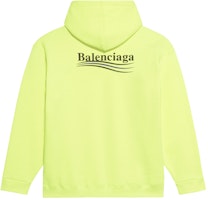 Balenciaga Political Campaign Wave Logo Sweatshirt Fluorescent Yellow 600583TJVD47110 Balenciaga Political Campaign Wave Logo Sweatshirt Fluorescent Yellow 600583TJVD47110