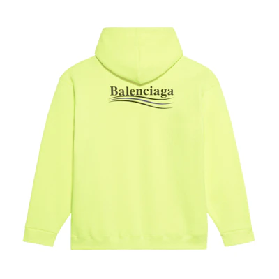 Balenciaga Political Campaign Wave Logo Sweatshirt Fluorescent Yellow 600583TJVD47110