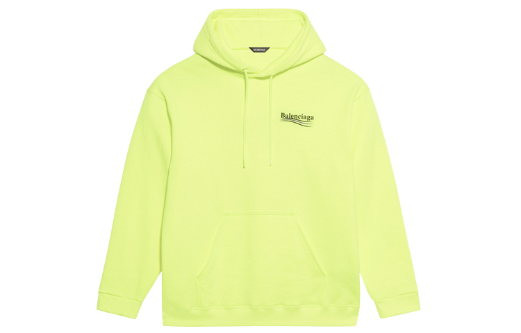 Lookbook バレンシアガ ポリティカルキャンペーン ウェーブロゴ スウェットシャツ 蛍光イエロー 600583TJVD47110