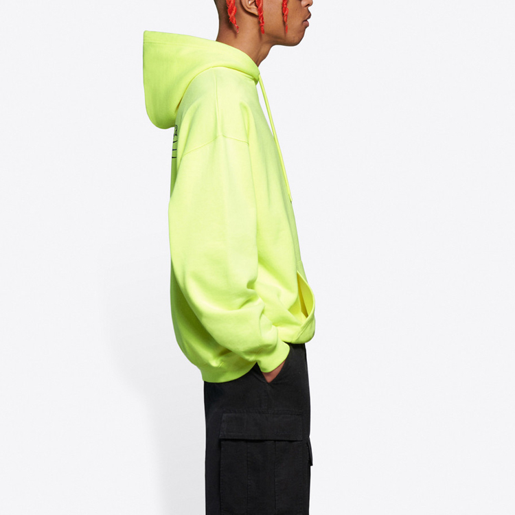 Sizing バレンシアガ ポリティカルキャンペーン ウェーブロゴ スウェットシャツ 蛍光イエロー 600583TJVD47110