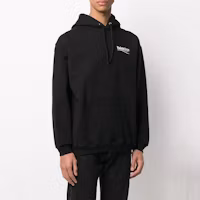 Shop Balenciaga 政治潮流徽標絨面連帽衫 黑色 600583TIV531070