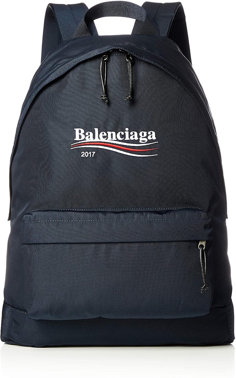Balenciaga Political Logo Backpack Canvas Navy