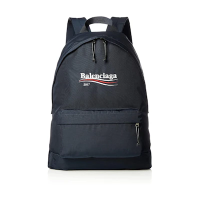 Balenciaga Political Logo Backpack Canvas Navy
