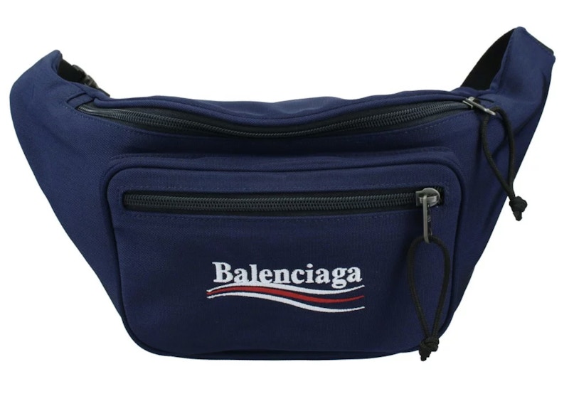 Balenciaga Political Logo Belt Bag Navy