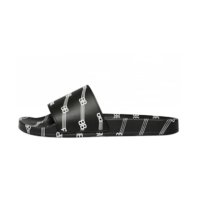 Balenciaga Pool Slides 'Allover Logo - Black'