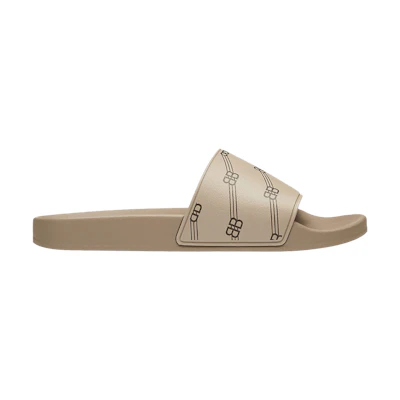 Balenciaga Pool Slides 'BB Monogram - Brown'