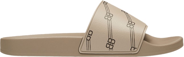 Balenciaga Pool Slides 'BB Monogram - Brown' 689031-W1S9N-3020 Balenciaga Pool Slides 'BB Monogram - Brown' 689031-W1S9N-3020