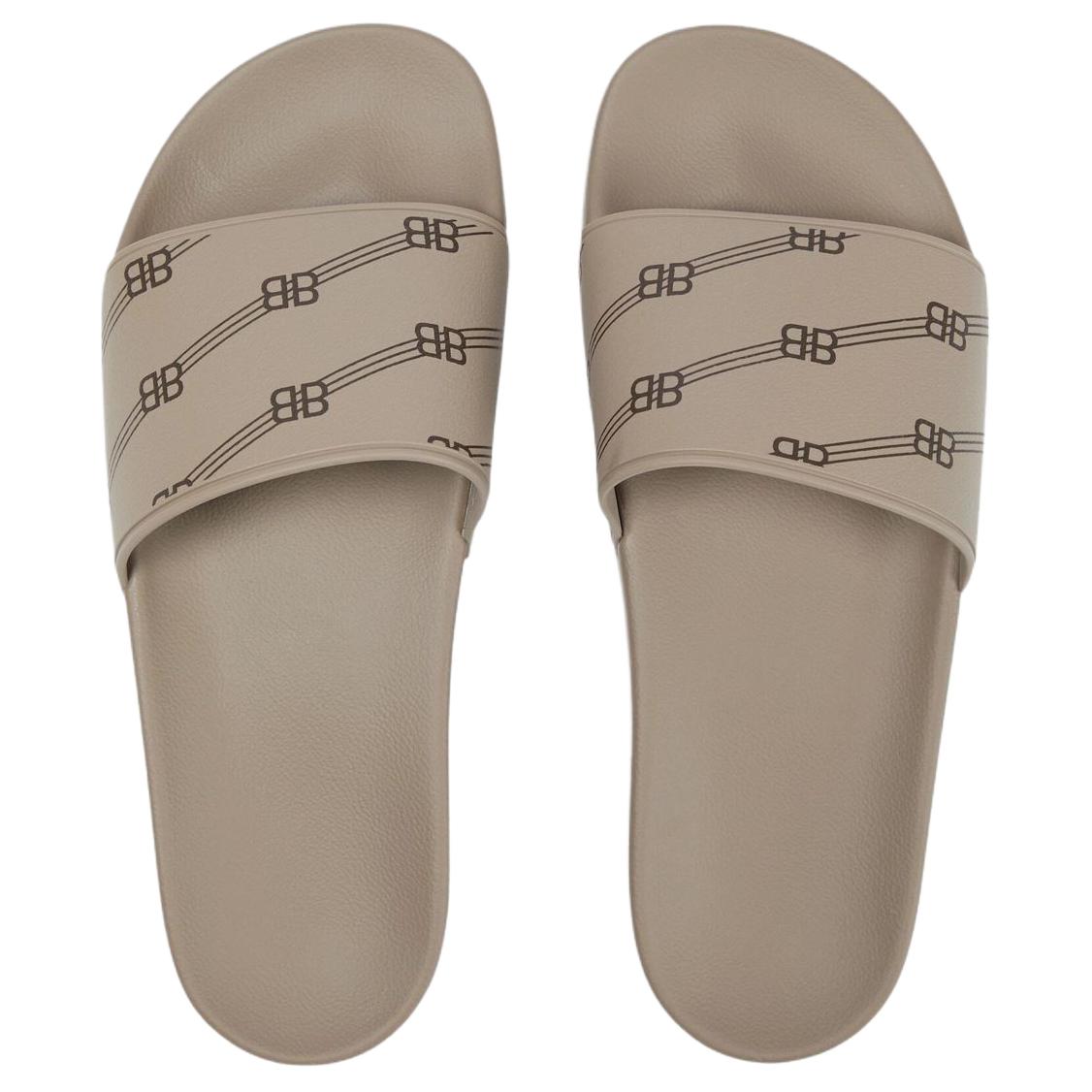 Purchase Balenciaga Pool Slides ''BB Monogram - Braun'' 689031-W1S9N-3020