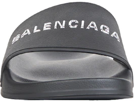 Lookbook 巴黎世家 Balenciaga 男款黑色橡膠平底一字時尚涼拖