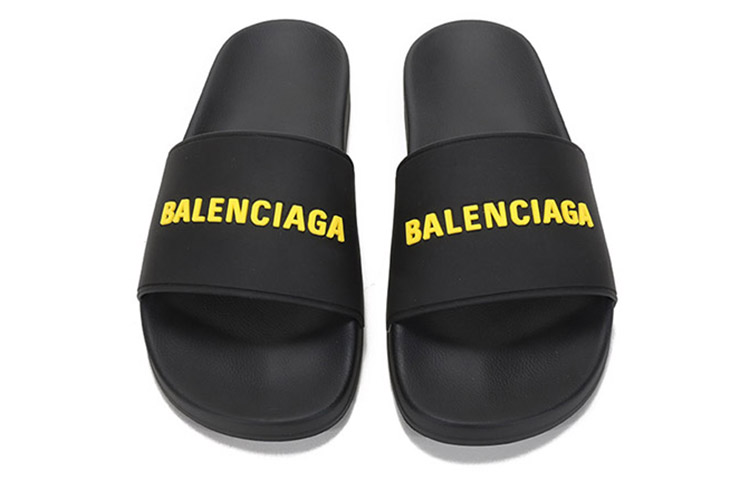 Balenciaga Pool Slides 'Black Fluo Yellow' 圖 4
