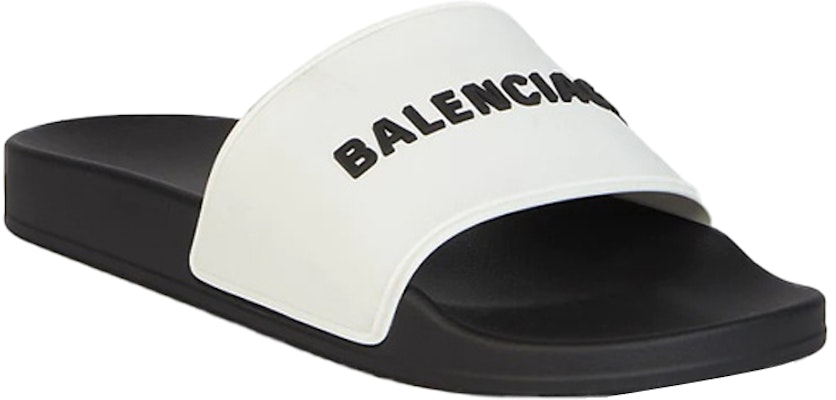 Balenciaga Pool Slides 'White Black' 565826W1S879010 Lookbook Balenciaga Pool Slides 'White Black' 565826W1S879010