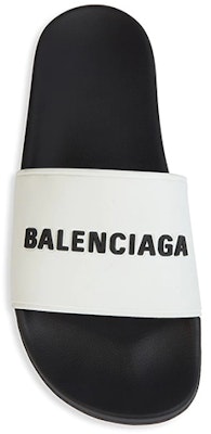 Balenciaga Pool Slides 'White Black' 565826W1S879010 Shop Balenciaga Pool Slides 'White Black' 565826W1S879010