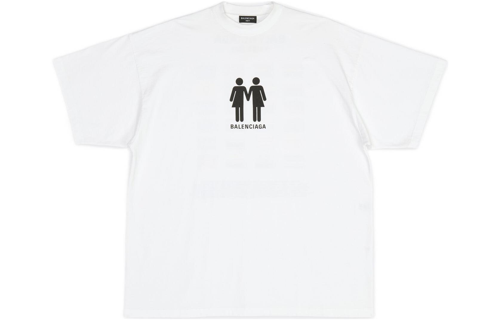 Lookbook Camiseta Blanca Balenciaga PRIDE 22 Logo Bandera Retrato Doble Oversized FW22 694576TMVO20904