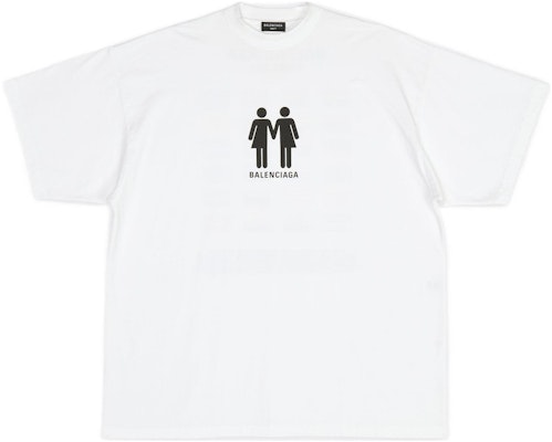 Camiseta Blanca Balenciaga PRIDE 22 Logo Bandera Retrato Doble Oversized FW22 694576TMVO20904 Lookbook Camiseta Blanca Balenciaga PRIDE 22 Logo Bandera Retrato Doble Oversized FW22 694576TMVO20904