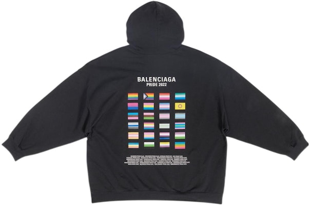 Balenciaga PRIDE 22 FW22 Logo Print Hoodie Unisex Black - Oversized Fit. 651799TMVO31070 Buy Balenciaga PRIDE 22 FW22 Logo Print Hoodie Unisex Black - Oversized Fit. 651799TMVO31070