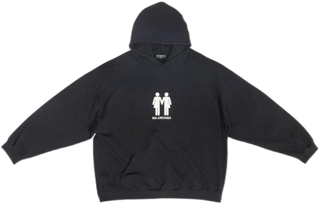 Balenciaga PRIDE 22 FW22 Logo Print Hoodie Unisex Black - Oversized Fit. 651799TMVO31070 Lookbook Balenciaga PRIDE 22 FW22 Logo Print Hoodie Unisex Black - Oversized Fit. 651799TMVO31070