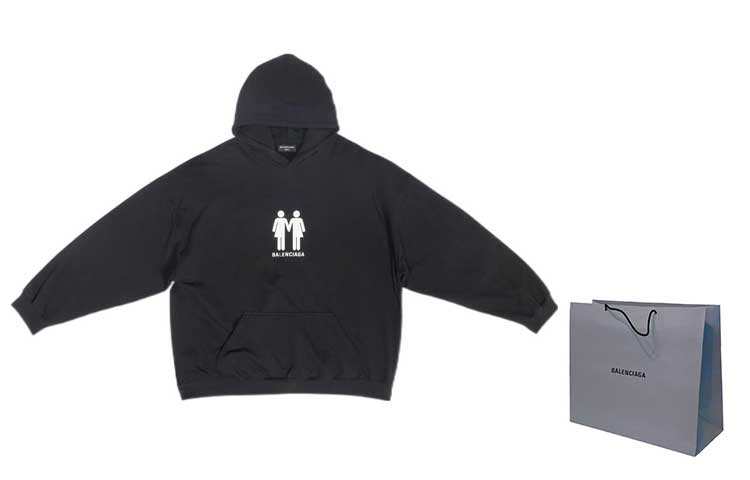 Shop Balenciaga PRIDE 22 FW22 Logo Print Hoodie Unisex Black - Oversized Fit. 651799TMVO31070