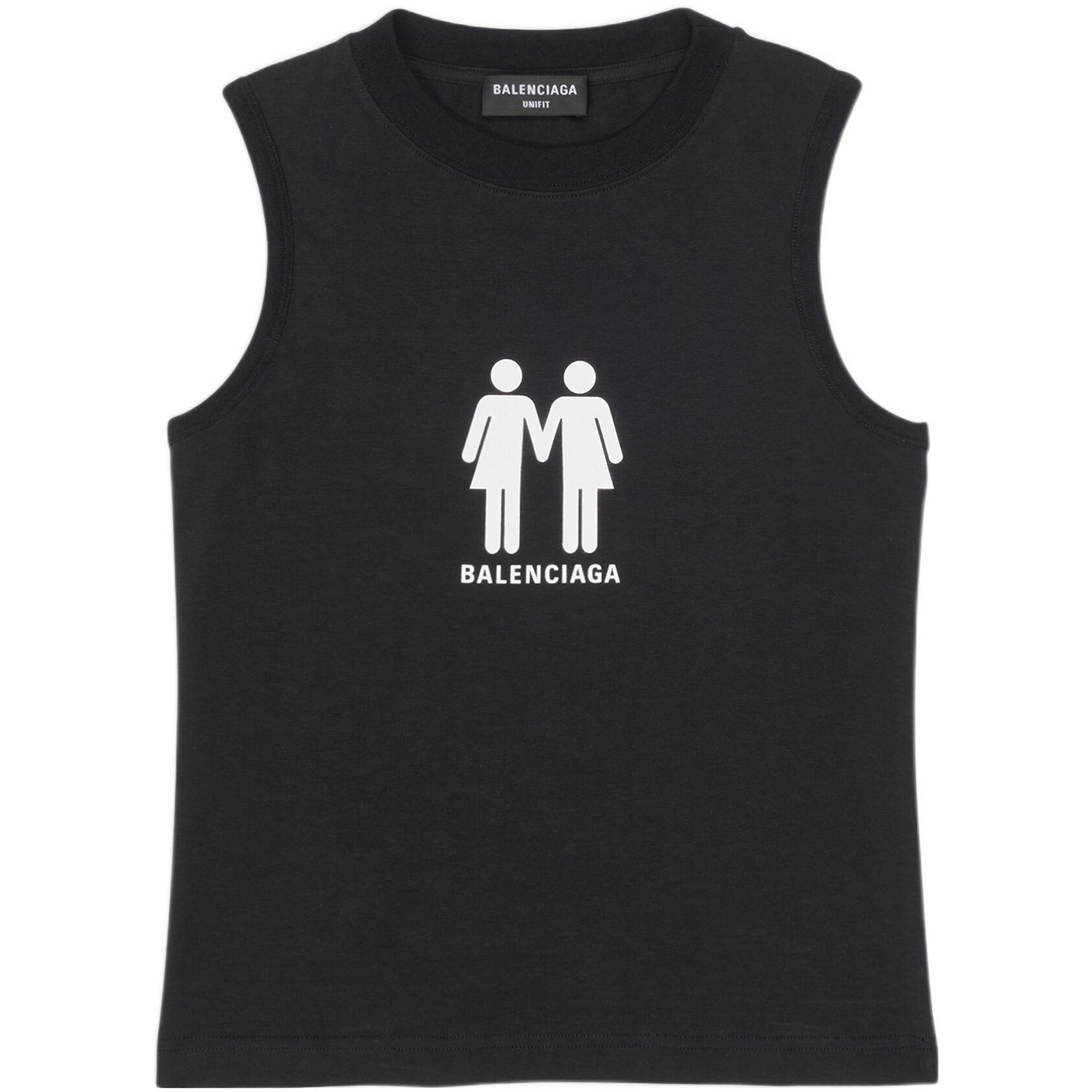 Balenciaga PRIDE 22 Logo Print Slim Fit Black Tank Top for Men FW22 Collection. 698102TMVO41070