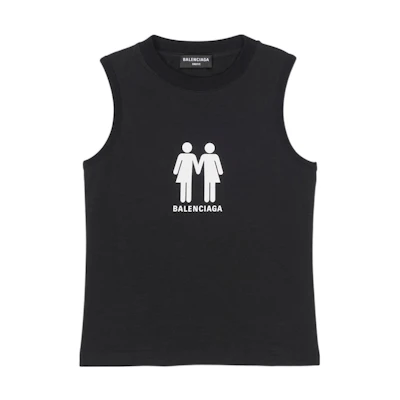 Balenciaga PRIDE 22 Logo Print Slim Fit Black Tank Top for Men FW22 Collection. 698102TMVO41070