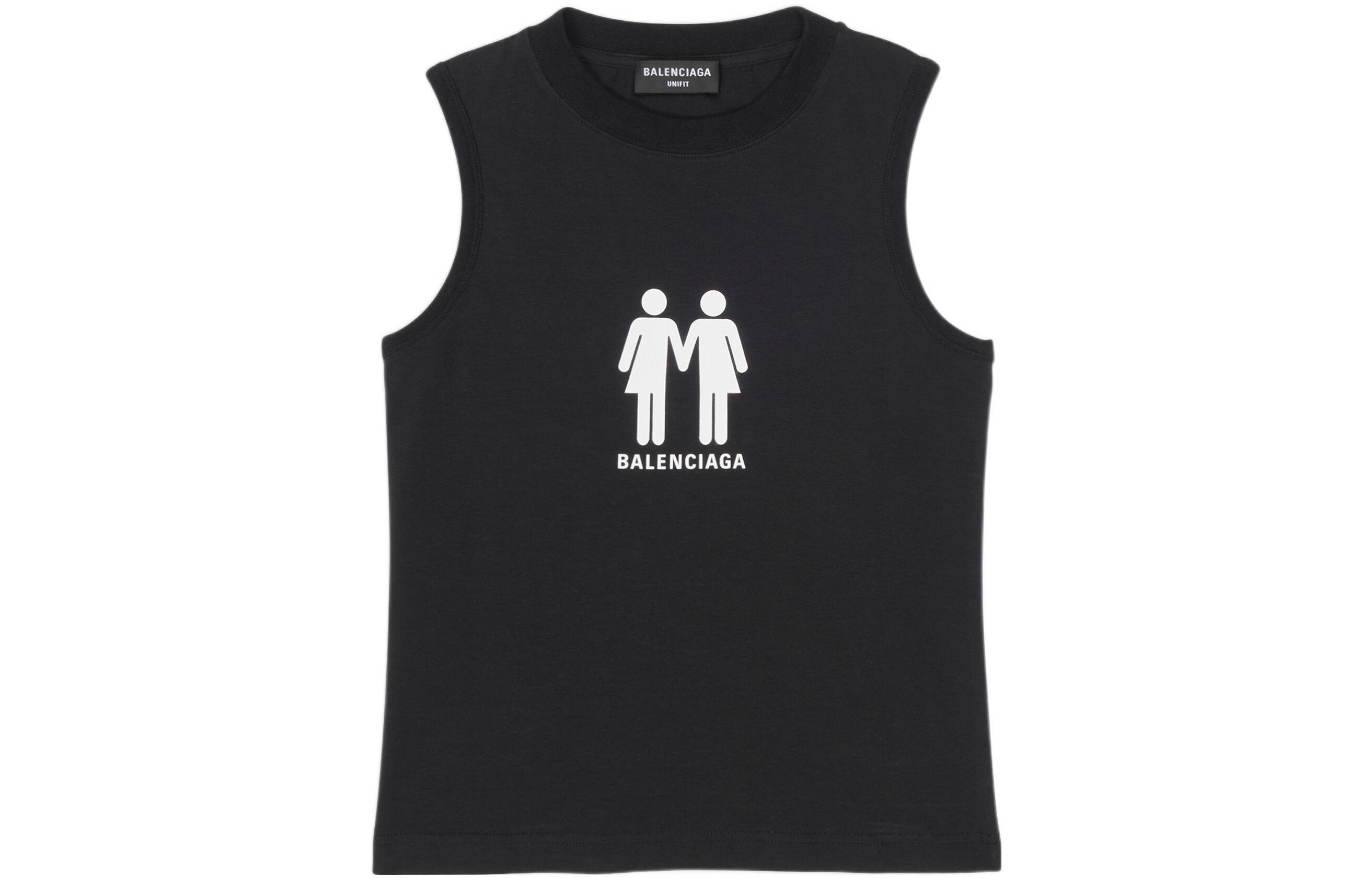 Lookbook 巴黎世家PRIDE 22男士黑色修身Logo背心FW22系列 698102TMVO41070