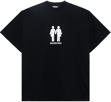 Balenciaga PRIDE 22 Twin Portrait Multinational Flag Logo Black Tee Men. 694576TMVO21070 Lookbook Balenciaga PRIDE 22 Twin Portrait Multinational Flag Logo Black Tee Men. 694576TMVO21070