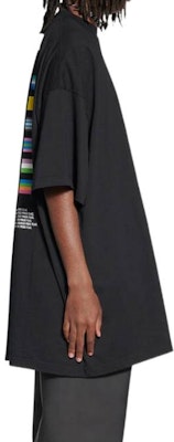 Balenciaga PRIDE 22 Twin Portrait Multinational Flag Logo Black Tee Men. 694576TMVO21070 Cheap Balenciaga PRIDE 22 Twin Portrait Multinational Flag Logo Black Tee Men. 694576TMVO21070