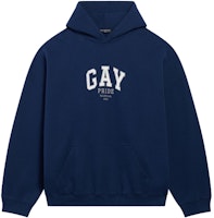 Balenciaga Pride Boxy Hoodie 'Navy/White/Grey' Balenciaga Pride Boxy Hoodie 'Navy/White/Grey'