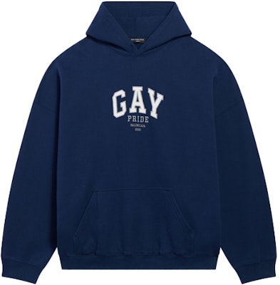 Balenciaga Pride Boxy Hoodie 'Navy/White/Grey' Buy Balenciaga Pride Boxy Hoodie 'Navy/White/Grey'