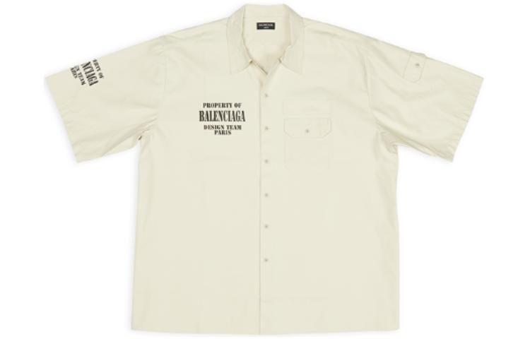 Order Balenciaga Property FW22 Logo Print Short Sleeve Shirt  Off-White. 704387TKP249936