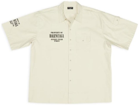 Balenciaga Property FW22 Logo Print Short Sleeve Shirt Off-White. 704387TKP249936 Order Balenciaga Property FW22 Logo Print Short Sleeve Shirt Off-White. 704387TKP249936