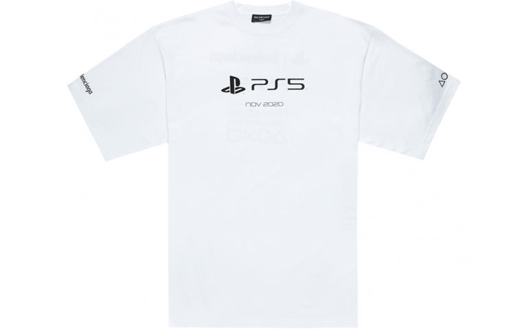 Balenciaga PS5 Letter Geometric Print Short Sleeve T-Shirt Men’s White 651795TKVF39040 圖 2