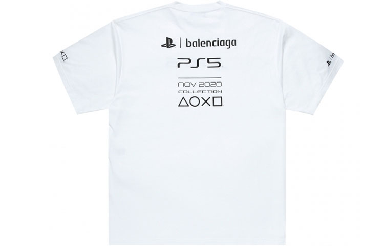 Balenciaga PS5 Letter Geometric Print Short Sleeve T-Shirt Men’s White 651795TKVF39040 圖 3