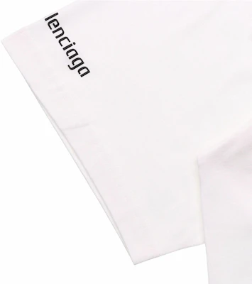 Balenciaga PS5 Letter Geometric Print Short Sleeve T-Shirt Men’s White 651795TKVF39040 1
