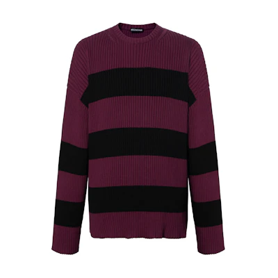 Balenciaga Purple Logo Striped Sweater. 608760T31621087