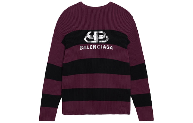 Lookbook バレンシアガ パープル ロゴ ストライプ セーター 608760T31621087