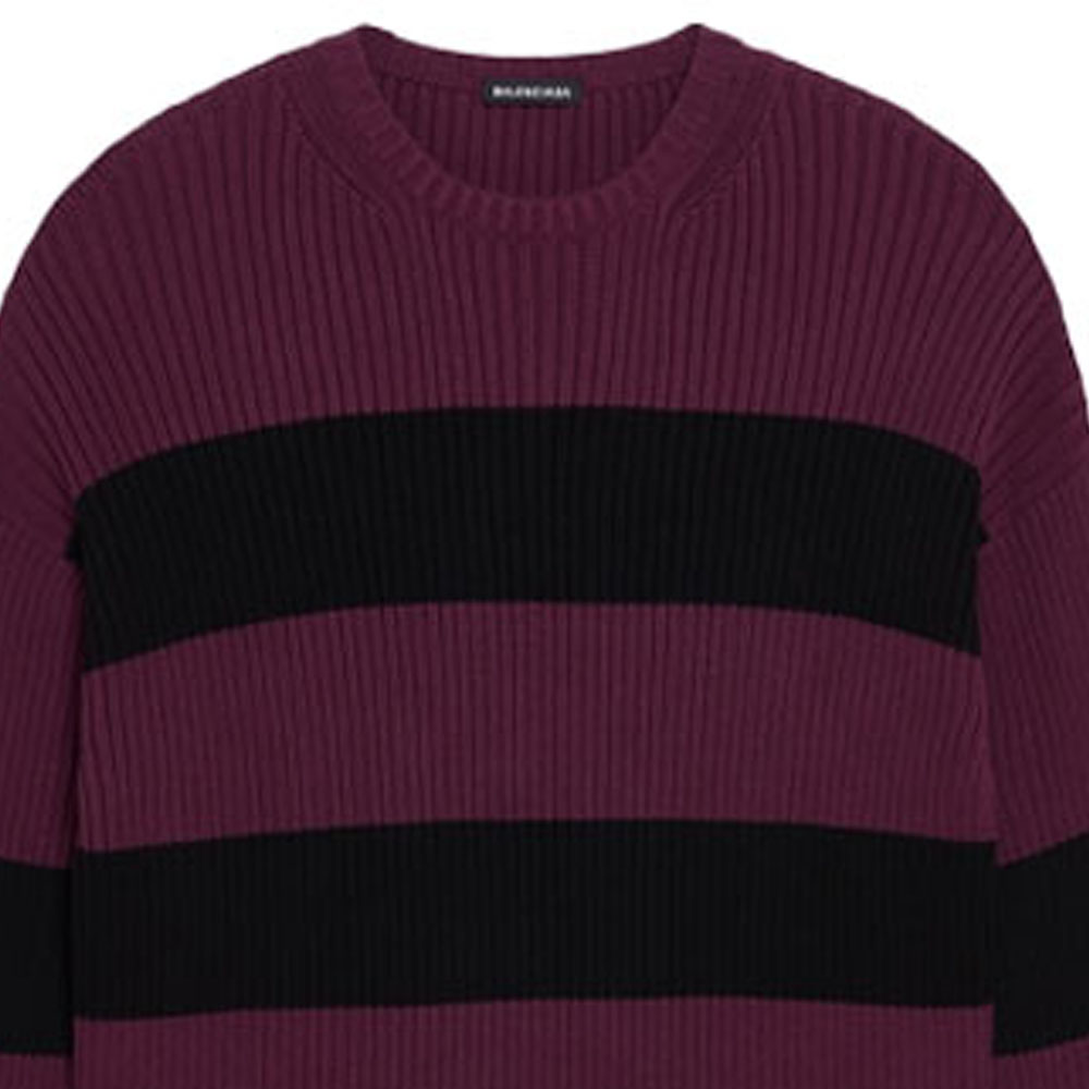 Details for バレンシアガ パープル ロゴ ストライプ セーター 608760T31621087