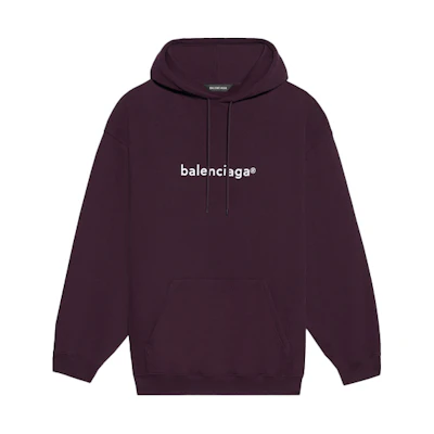 Balenciaga Purple Medium Fit Logo Hoodie 570811TJVA35182