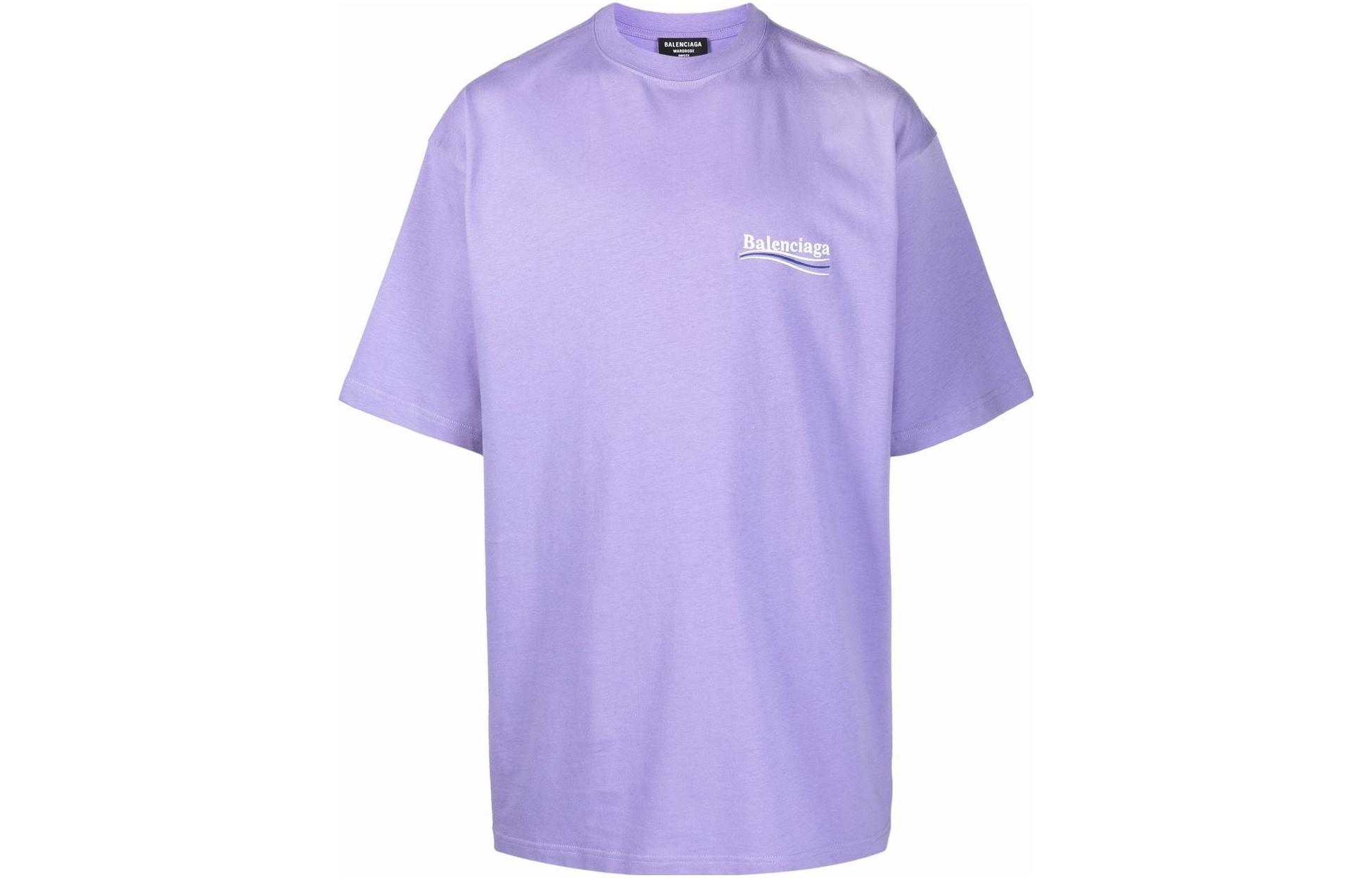 Balenciaga Purple Unisex T-Shirt with Letter Logo Print & Crew Neck Design 641675TKVJ13072 圖 2