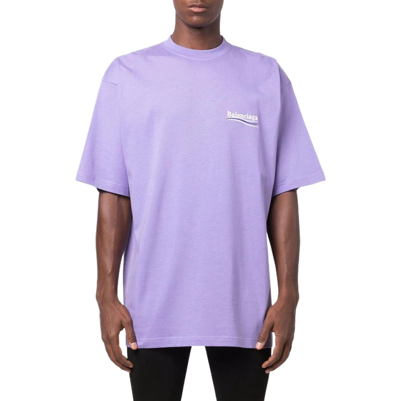 Balenciaga Purple Unisex T-Shirt with Letter Logo Print & Crew Neck Design 641675TKVJ13072 圖 5