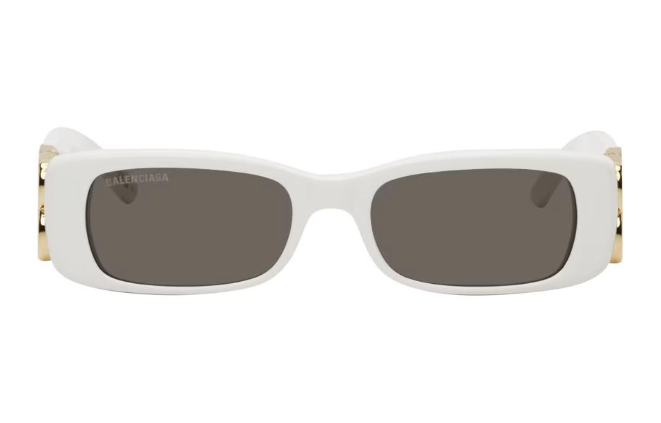 Balenciaga Rectangle Sunglasses White Unisex Couple Style Logo Design BB0096S011 圖 2