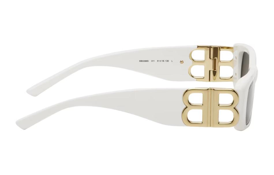 Balenciaga Rectangle Sunglasses White Unisex Couple Style Logo Design BB0096S011 圖 3