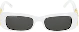 Lookbook Balenciaga Rectangle Sunglasses with Logo for Men & Women BB0096S-011 51
